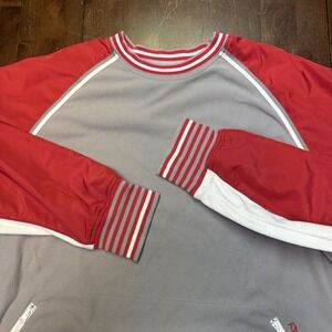 I3 Iverson‎ Reebok Two Tone Pocketed Gray/Red The Answer Fleece Pullover  XXL